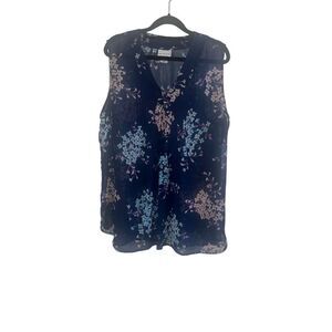 Liz Claiborne sleeveless sheer tunic blouse XL